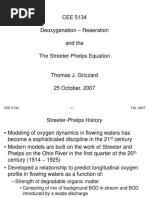 CEE 5134 Deoxygenation - Reaeration and The The Streeter-Phelps Equation