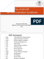 2016 NAT Test Admin Guidelines For Orientation