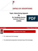 Fundamentals of Advertising: Topic: Advertising Appeals by Dr. Sandeep Kumar (UIMS)