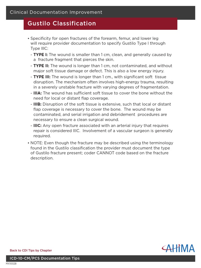 Gustilo Classification of Open Fractures | PDF