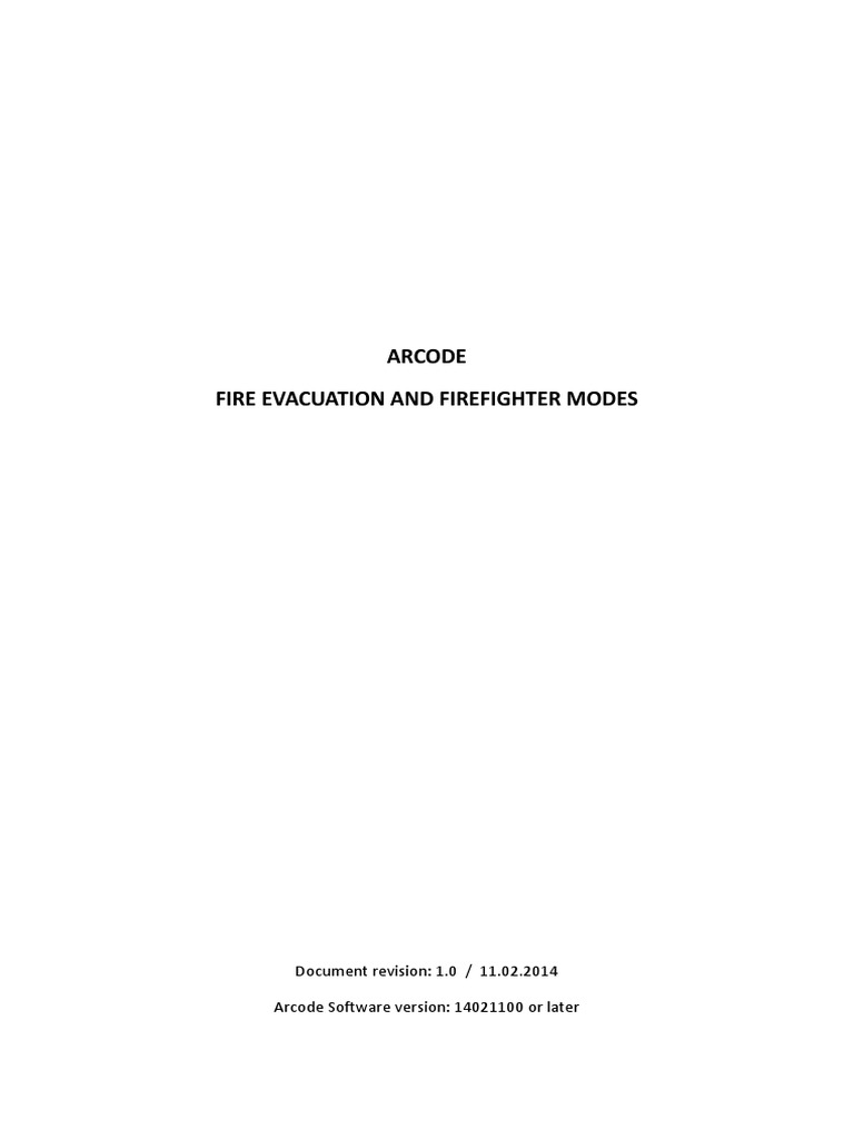 ARCODE Fire Evacuation & Service Modes | PDF | Parameter (Computer ...