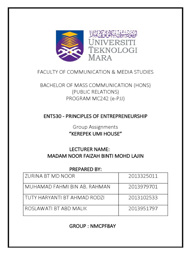 Group Assignment V3 Pdf Potato Chip Entrepreneurship
