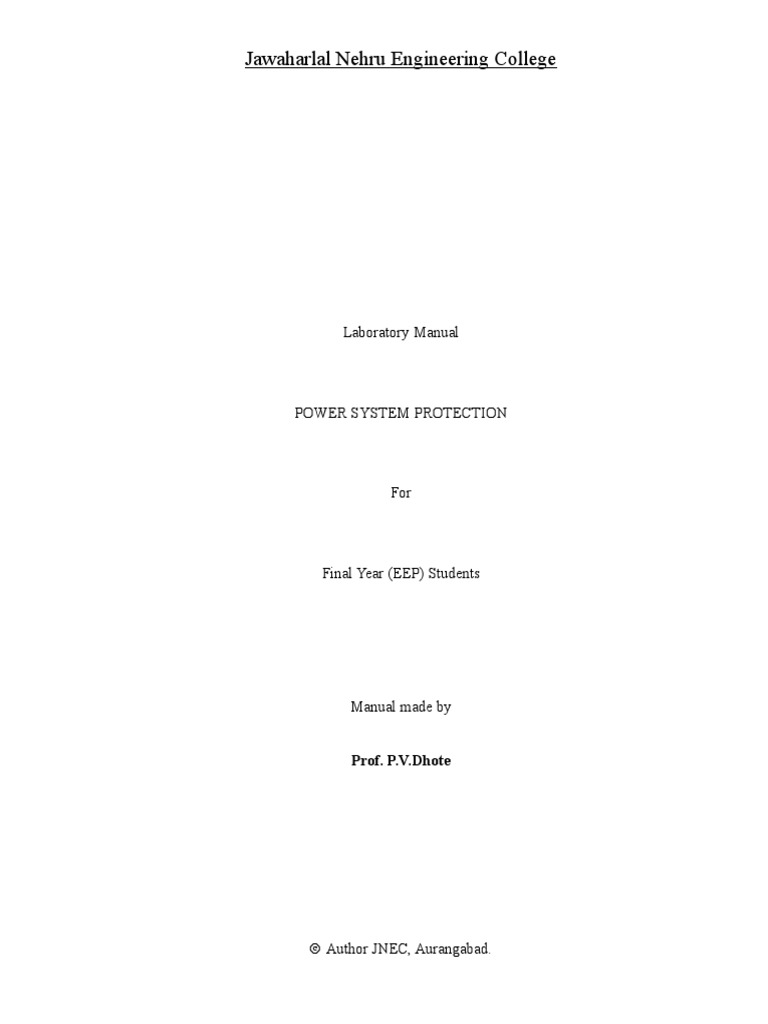 Psp Lab Manual Download Free Pdf Transformer Relay