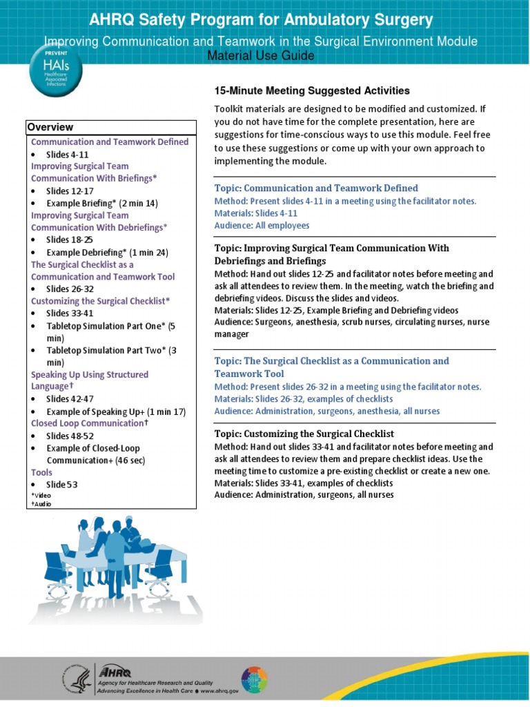 Surgical Team Communication Guide | PDF | Surgery | Health Sciences
