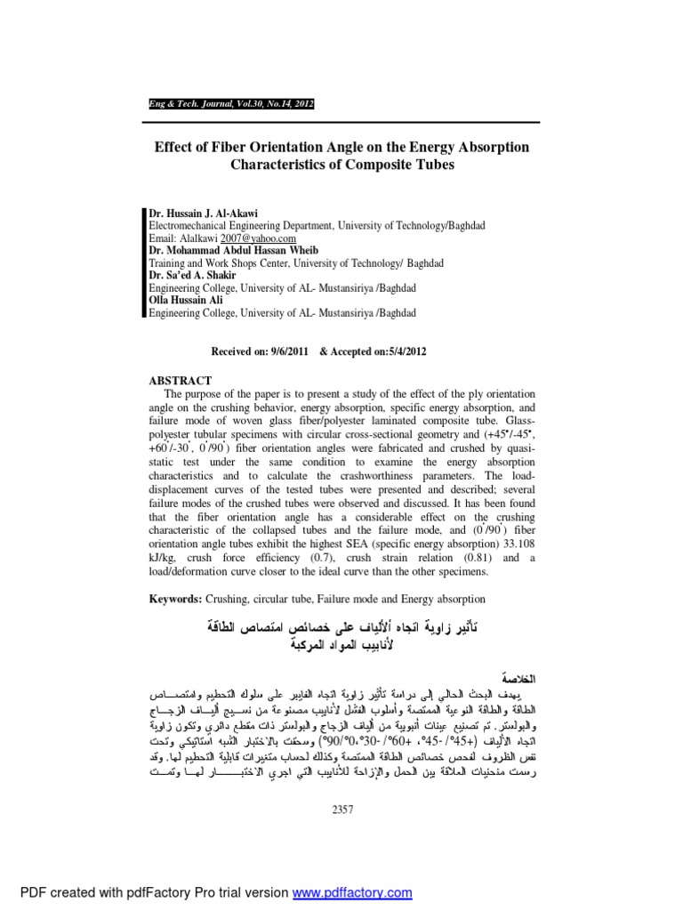 Fiber Orientation Impact on Composite Tube Absorption | PDF | Composite ...