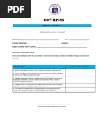 Inter Observation Cot Rpms MT I-IV