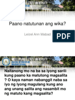 Paano Natutunan Ang Wika?: Leizel Ann Mabad