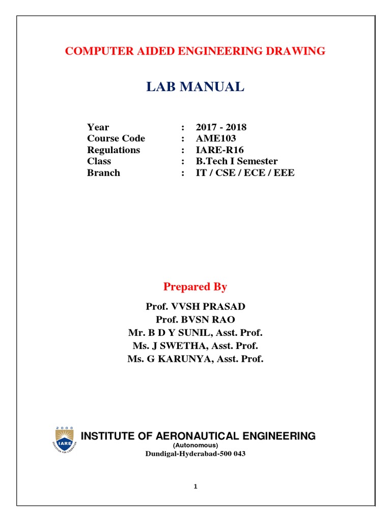 CAED Lab Manual for B.Tech Students | PDF | Computer Science | Engineering