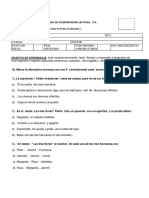 Comprensión lectora de Pedro Urdemales