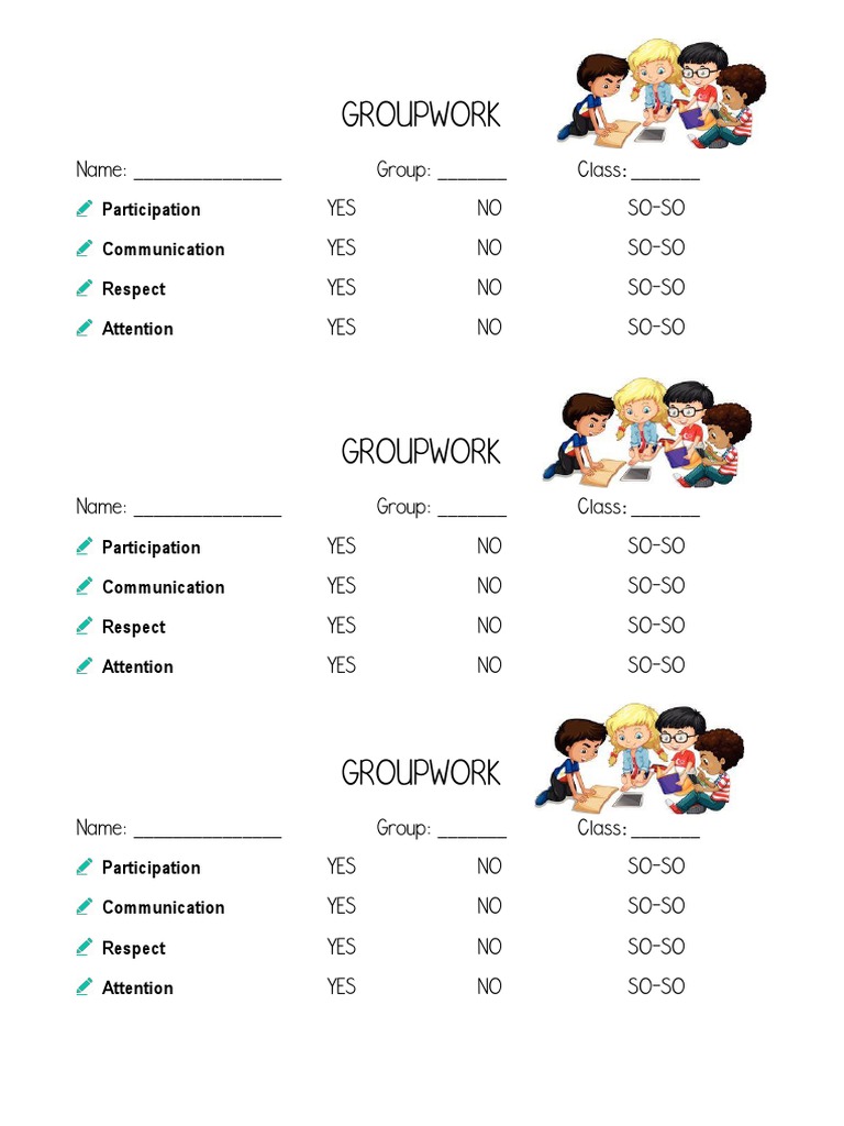 Group Work Evaluation Checklist | PDF