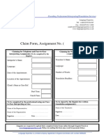 Claim Form, Assignment No. : Providing Professional Interpreting/Translation Services