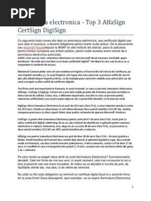 Semnatura Electronica Top 3 Alfasign Certsign Digisign