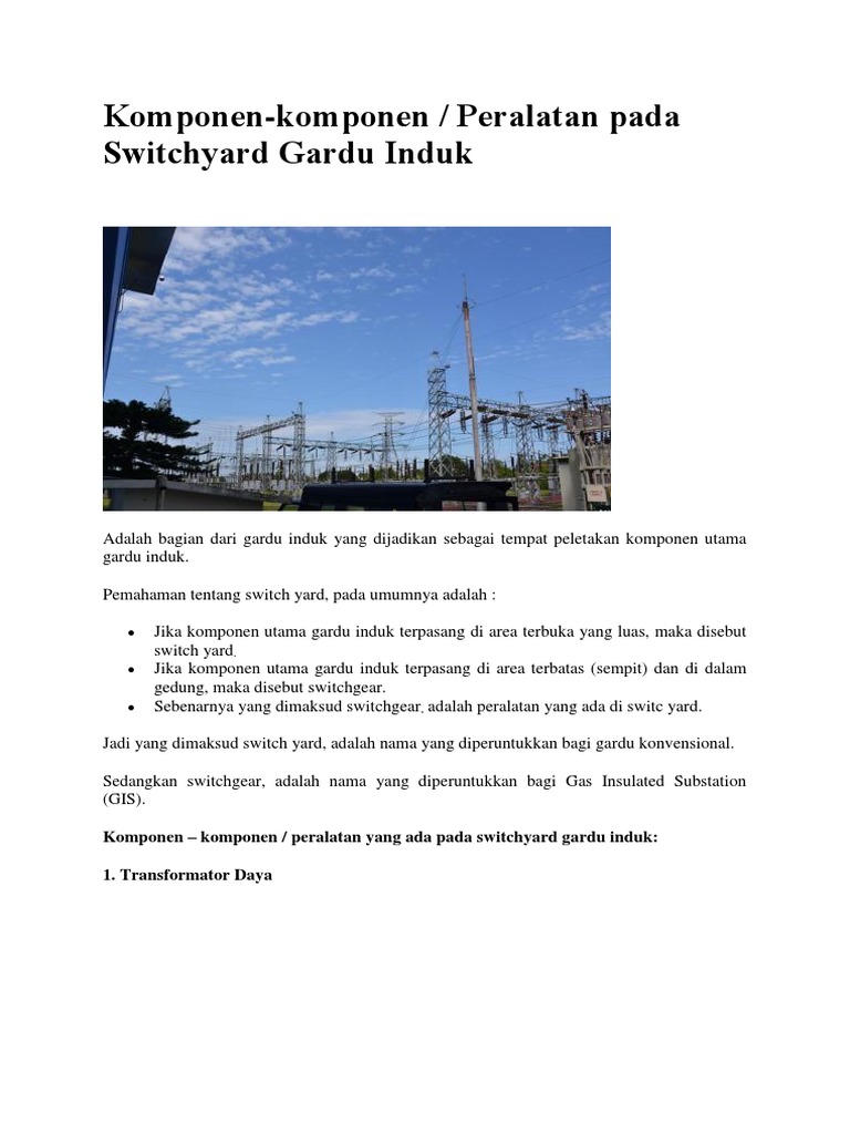 Komponen dan Fungsi Switchyard Gardu Induk | PDF | Sains & Matematika ...