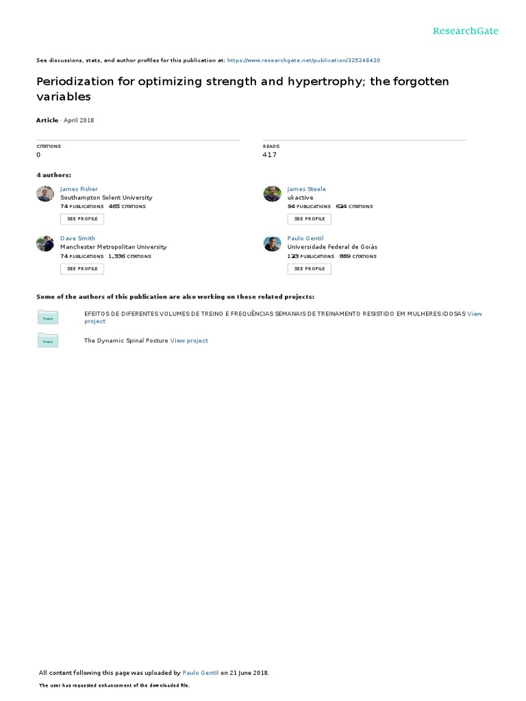 Periodization For Optimizing Strength and Hypertrophy The Forgotten ...