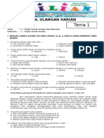 Soal Kelas 5 SD Tema 1 Subtema 1 Organ Gerak Hewan Kurikulum 2013 Dan Kunci Jawaban PDF