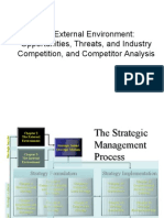 The External Environment: Opportunities, Threats, and Industry Competition, and Competitor Analysis