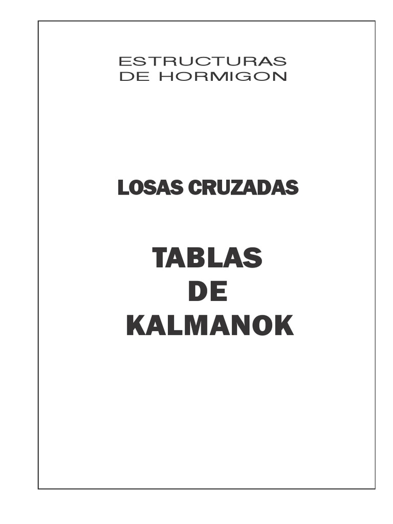 Tablas de Kalmanok PDF