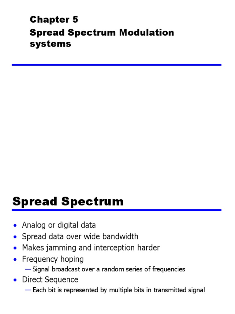 Spread Spectrum Modulation Systems Explained | PDF | Electronic ...