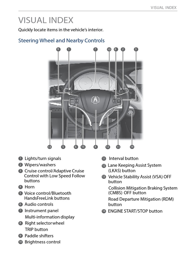 Visual Index Steering Wheel and Nearby Controls PDF Car