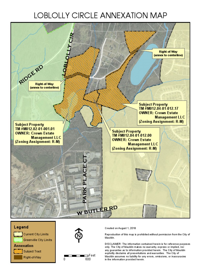Loblolly Circle Annexation Map PDF Business Law Law Of Obligations
