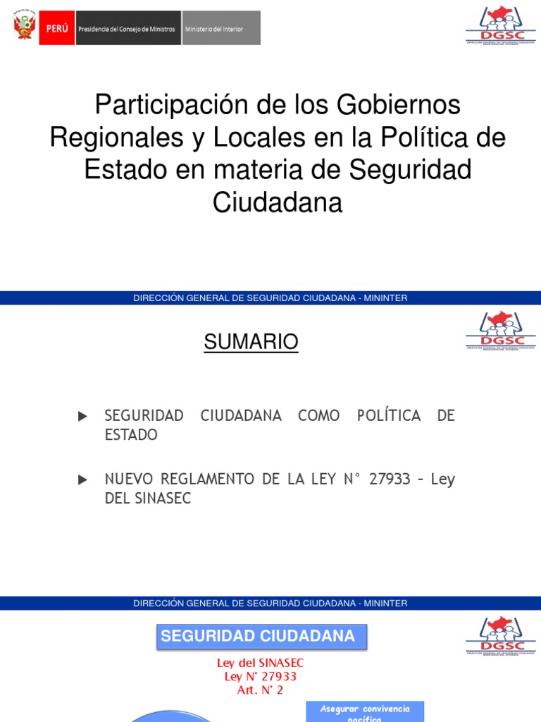 Seguridad Ciudadana: Rol de Gobiernos Locales | PDF | Alcalde | Lima