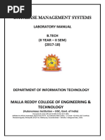 Dbms Lab Manual - II B.tech It Semii (2017-18)