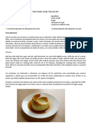 Top 98+ imagen receta del flan en ingles