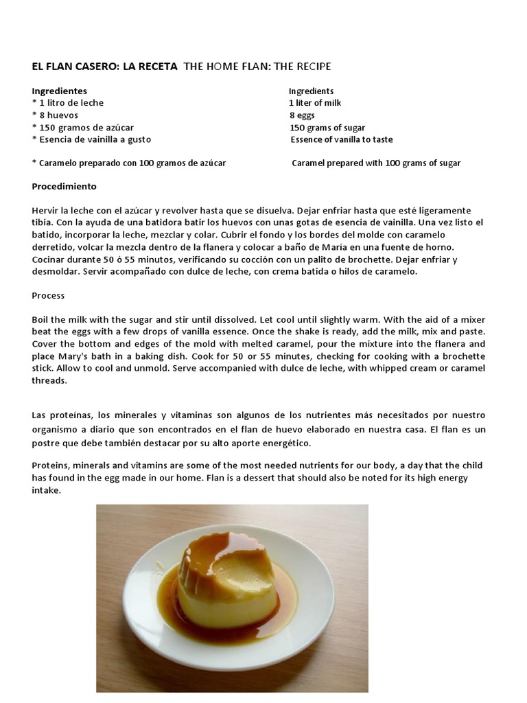 Total 91+ imagen receta para hacer flan en ingles Thptletrongtan.edu.vn
