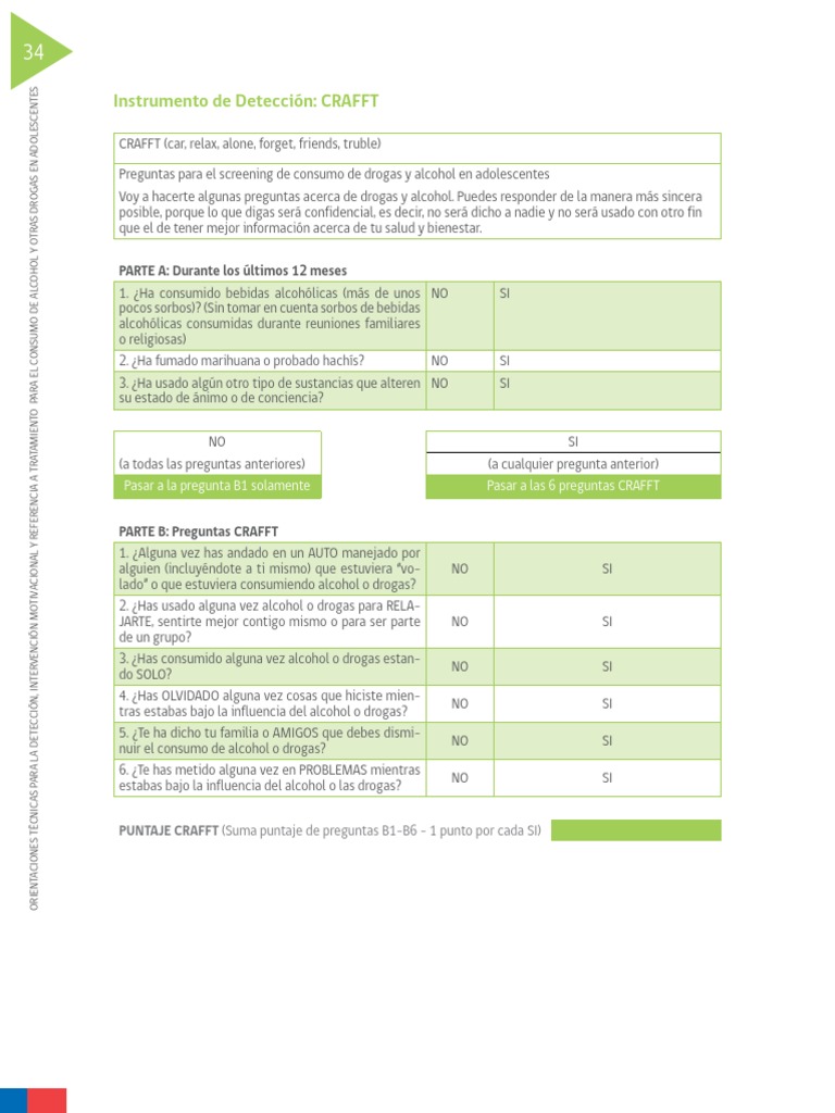Instrumento CRAFFT para Adolescentes | PDF | Drogas | Salud y bienestar