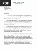 08 03 2018 Letter to Mr. Pichai Re Censorship in China