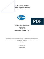 Summer Internship Pfizer İlaçlari A.Ş: T.C Hacettepe University Industrial Engineering Department
