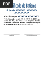 Certificado de Batismo 1