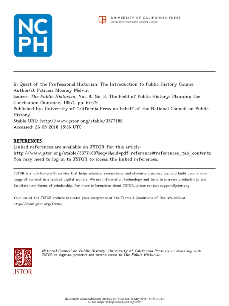 Introduction to Public History Course | PDF | Historian | Archivist