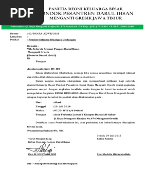 Undangan Halal Bihalal Alumni 2018