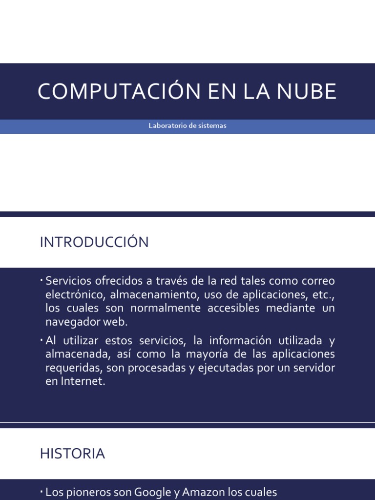 Introducción a la Computación en la Nube | PDF | Computación en la nube ...