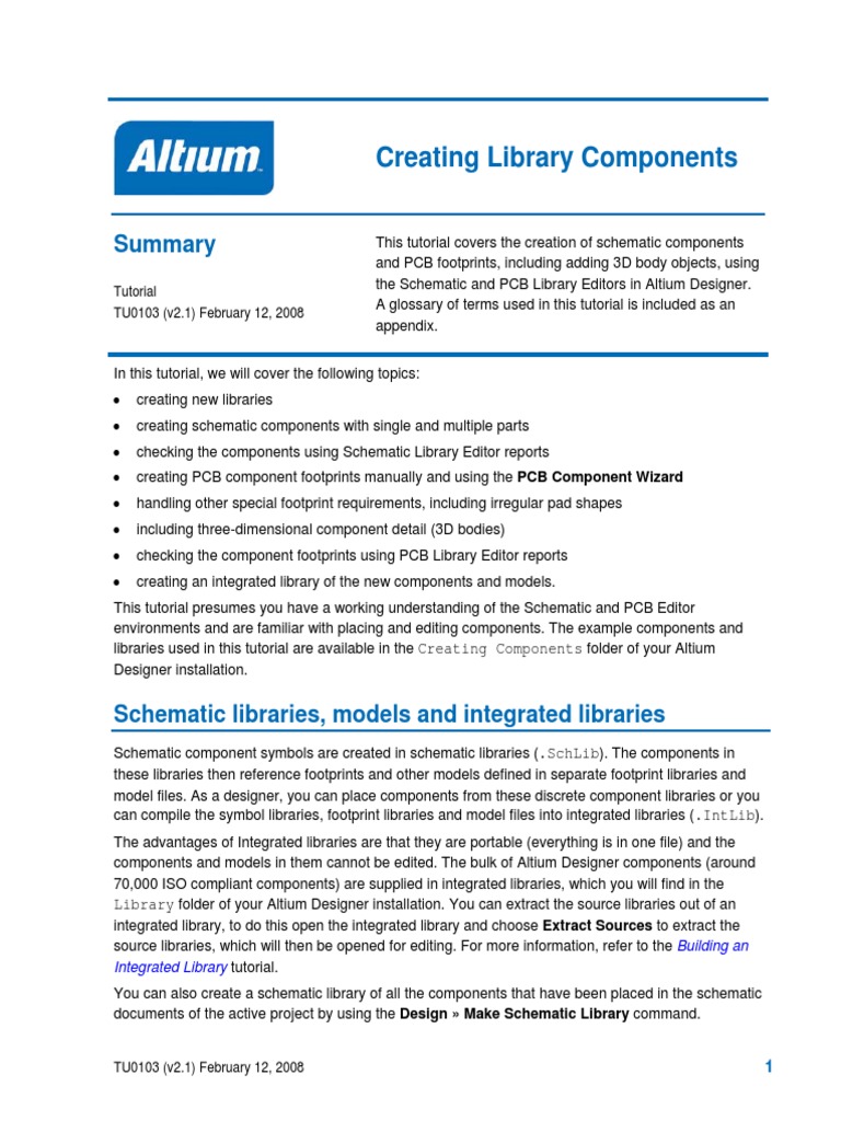 TU0103 Creating Library Components PDF | PDF | Library (Computing ...