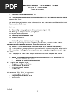 Analisis Soalan Stpm Geografi P1 2012 2013 2014 Dan 2015 Pdf