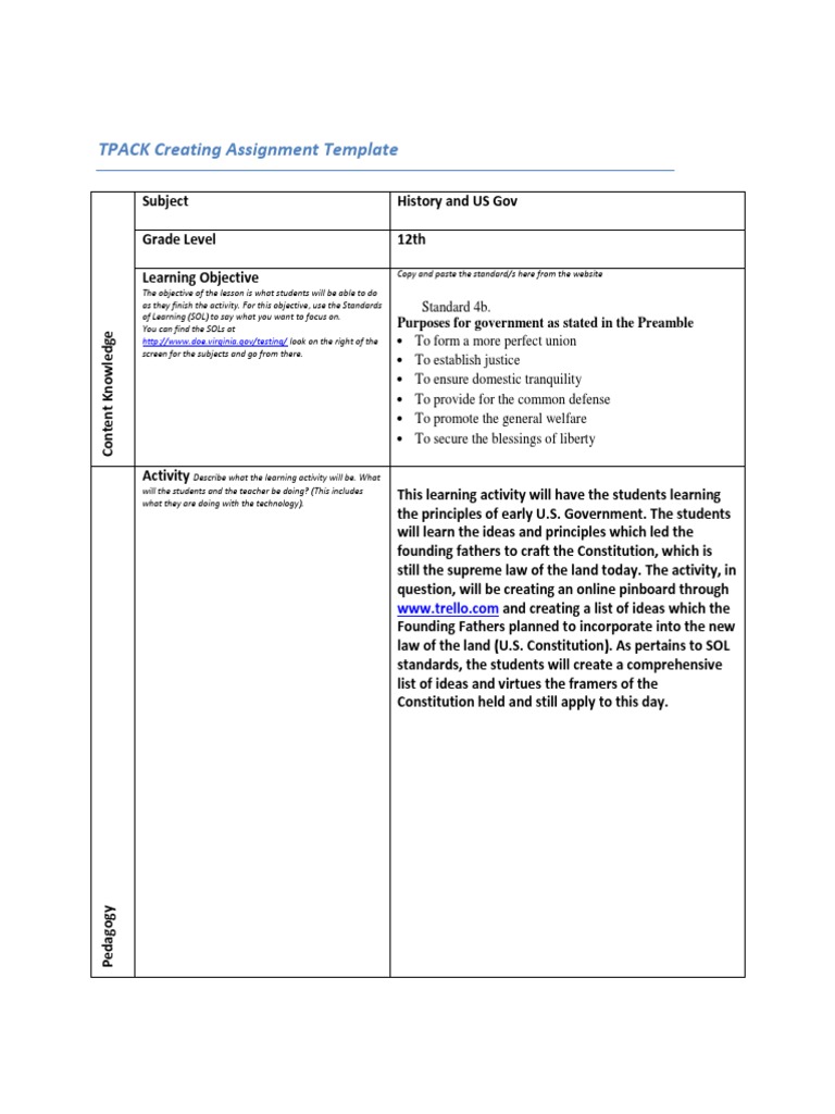 Tpack Template Creating sp18 | PDF | Hyperlink | Cyberspace