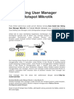 Cara Setting User Manager Dengan Hotspot Mikrotik