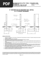 6" Concrete Block Masonry Wall Detail (6'-0" in Height Maximum)