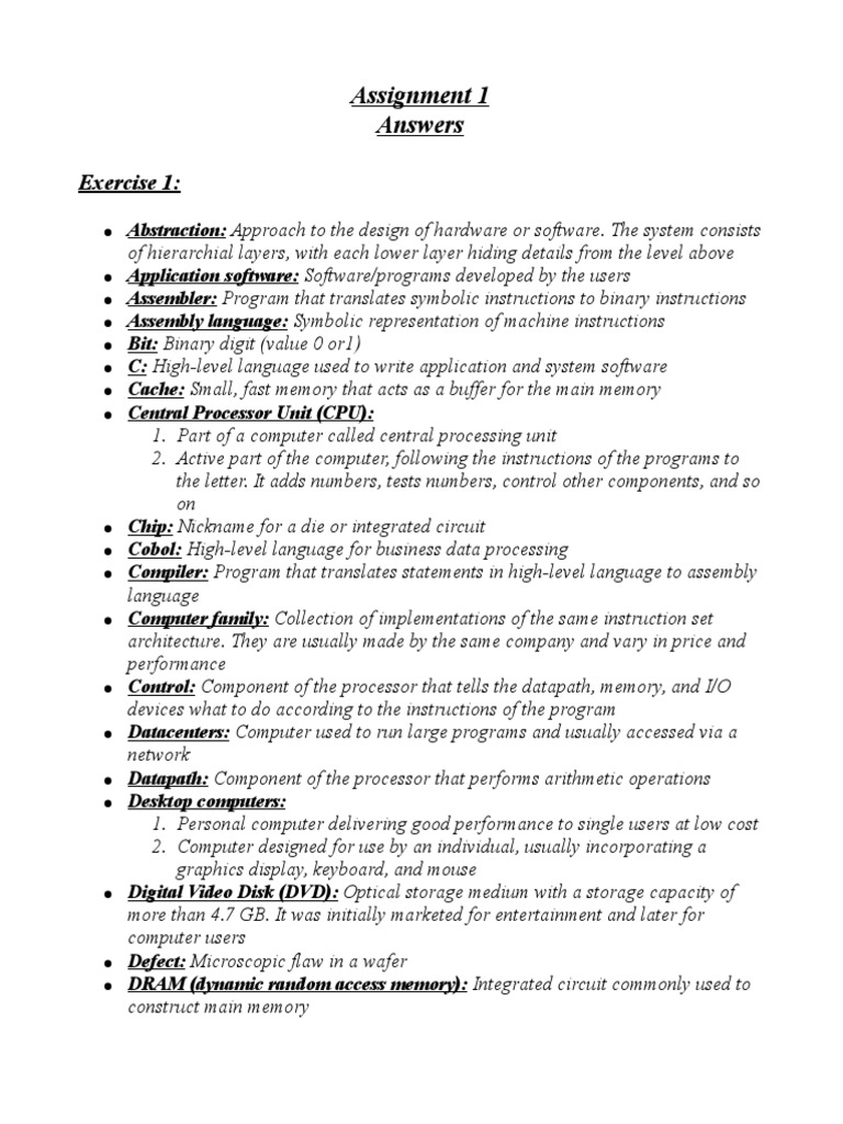 Assignment 1 Answers: Exercise 1 | PDF | Computer Program | Programming