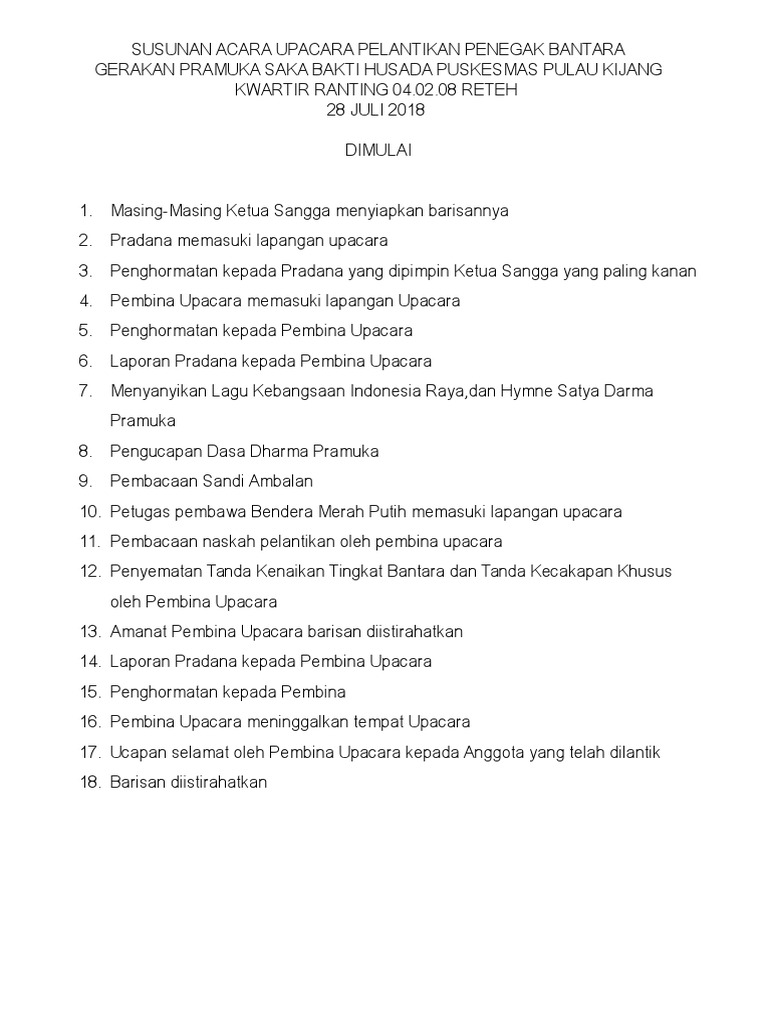 124714080 Susunan Acara Pelantikan Doc