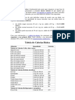 Ter Uma Tabela de Calorias É Fundamental Pata Quem Quer Emagrecer