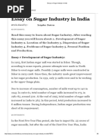 Essay on Sugar Industry in India