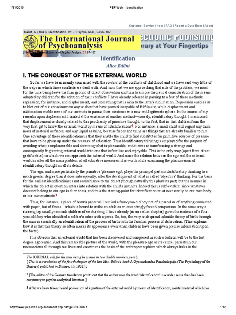 International Journal of Psychoanalysis | PDF | Business | Home & Garden