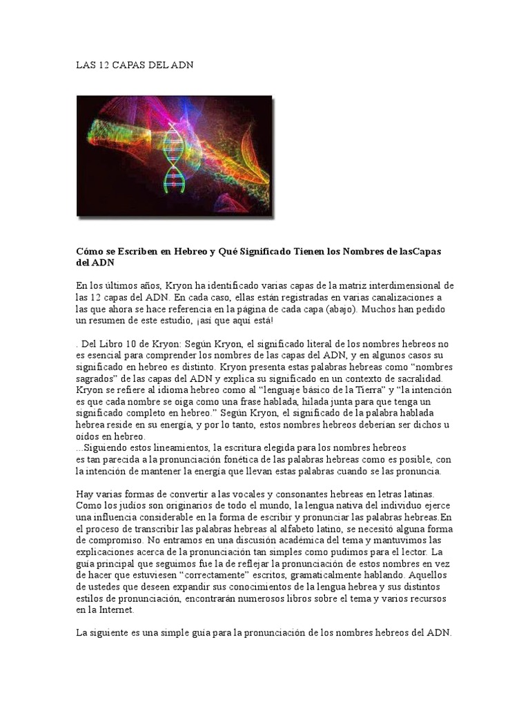 Significado de las 12 capas del ADN | PDF | Lenguaje hebreo | Alma