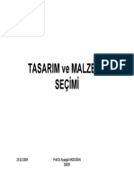 Tasarim Ve Malzeme Secimi