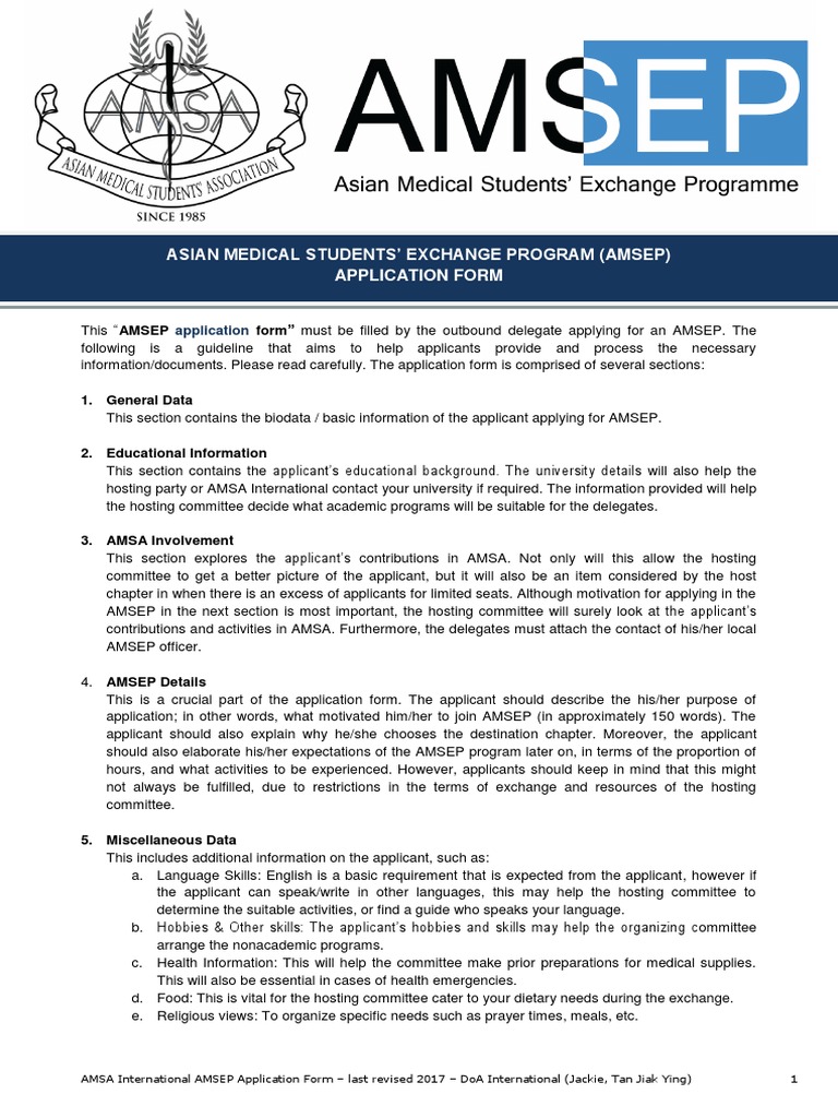 AMSEP Application Form | PDF | Motivation | Motivational, image size:768x1024