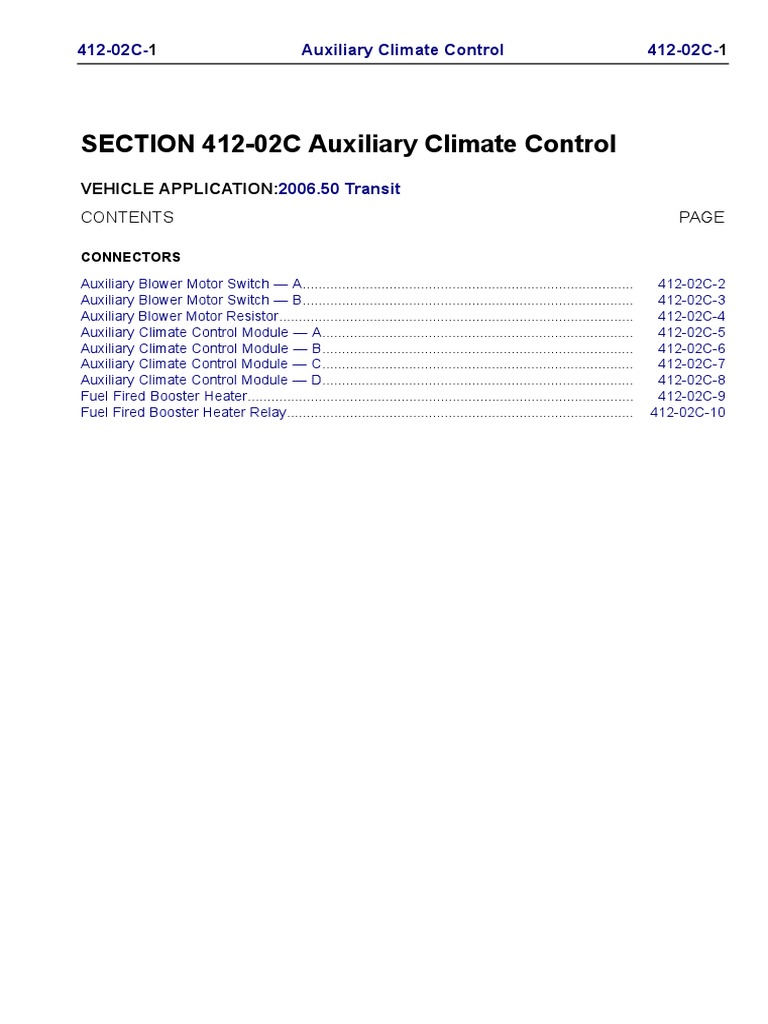 41202CAuxiliary Climate Control 41202C PDF Hvac Equipment