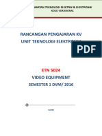 Rancangan Pengajaran KV Unit Teknologi Elektronik: Semester 1 DVM/ 2016